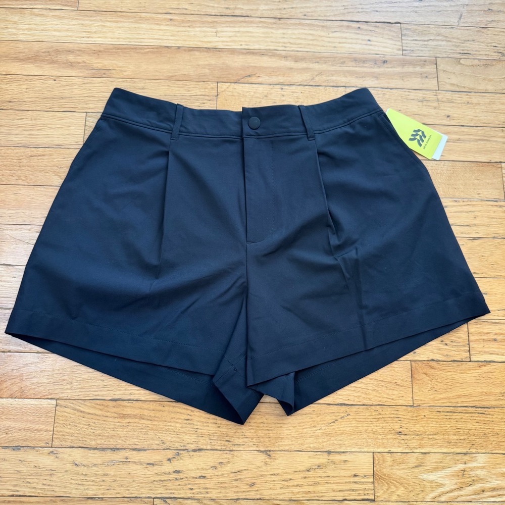 All in Motion Womens High Rise Golf Shorts Black 4" Inseam UPF 50+ Size M NEW